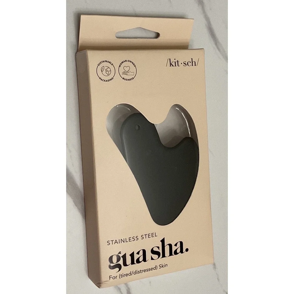 Kitsch Stainless Steel Gua Sha Facial Tool Matte Black Sculpting VID:1073